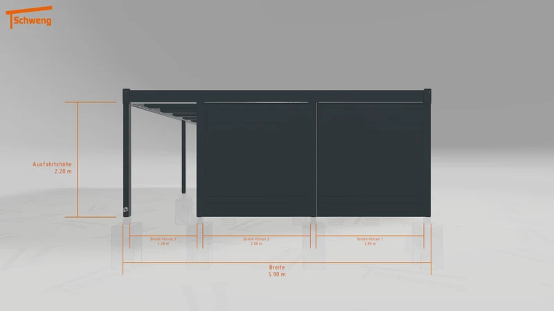#DE Schweng Flachdachcarport C600 (ID 5mzkb8)