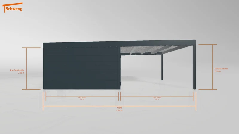#DE Schweng Flachdachcarport C600 (ID 5mzkb8)