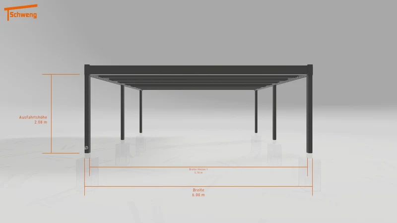 #DE Schweng Flachdachcarport C600+ (ID 85pwd2)