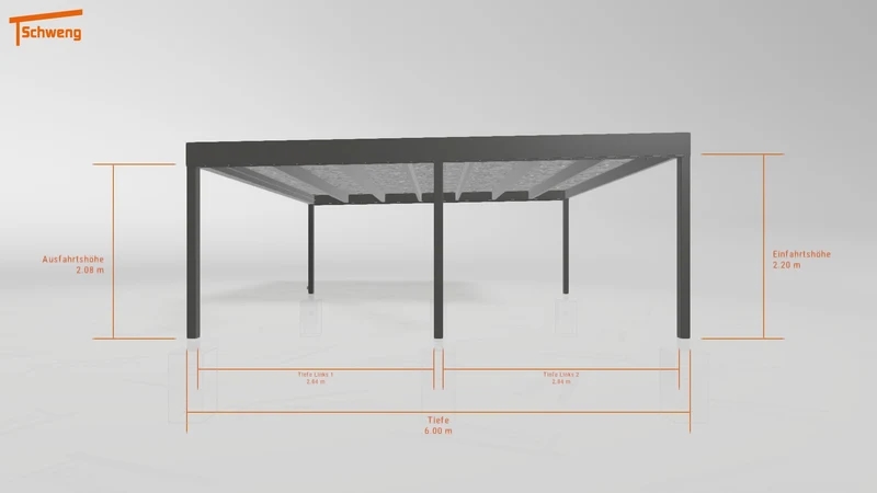 #DE Schweng Flachdachcarport C600+ (ID 85pwd2)