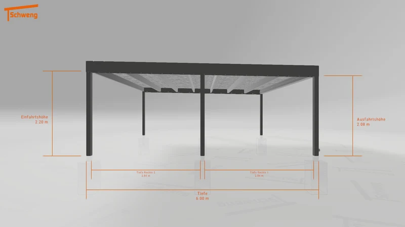 #DE Schweng Flachdachcarport C600+ (ID 85pwd2)