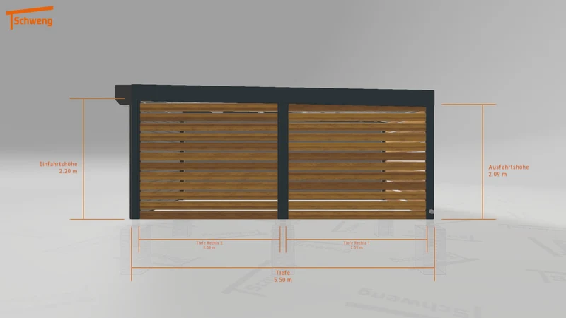 #DE Schweng Flachdachcarport C600 (ID jj85g7)