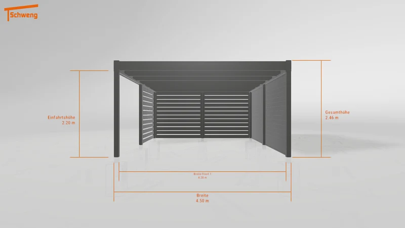 #DE Schweng Flachdachcarport C600 (ID 77b827)
