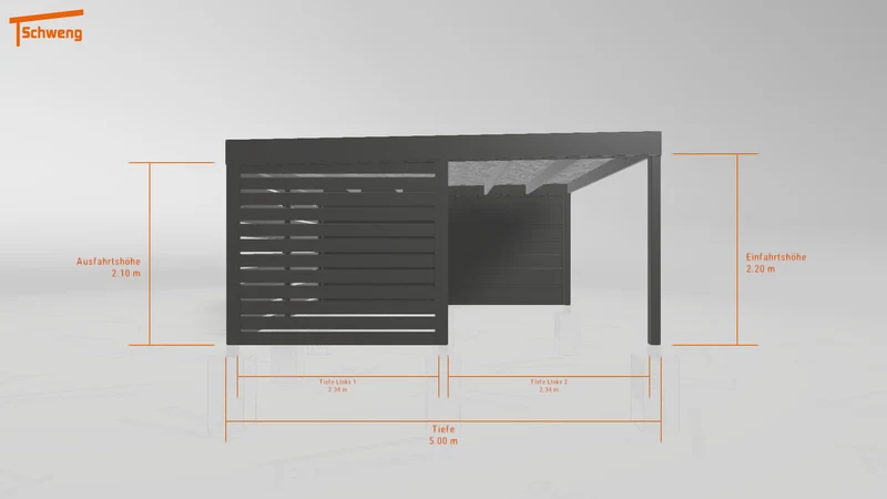#DE Schweng Flachdachcarport C600 (ID 77b827)
