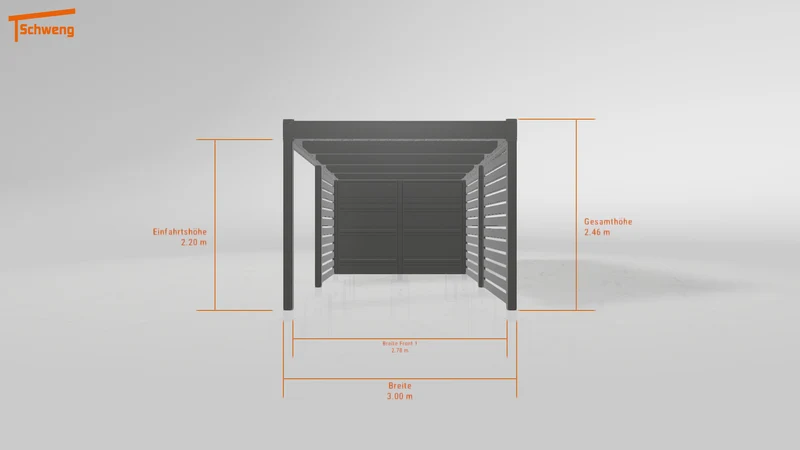 #DE Schweng Flachdachcarport C600 (ID n5mp9r)