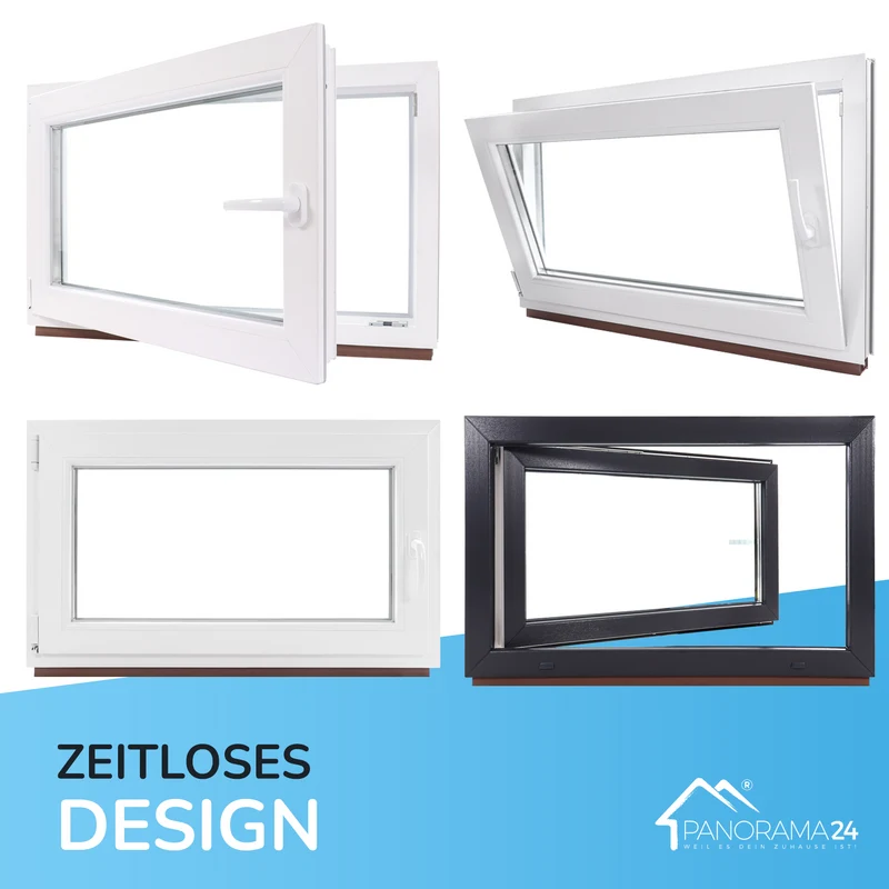 P24® Kellerfenster Kunststofffenster 3-Fach 60mm Slimline, Anthrazit