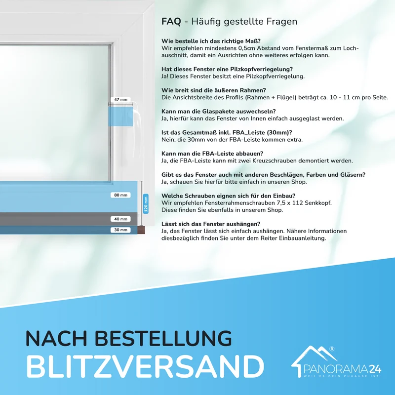 P24® Kellerfenster Kunststofffenster 2-Fach 60mm Slimline, Anthrazit
