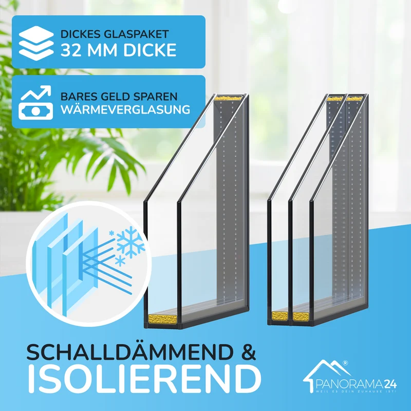 P24® Kellerfenster Kunststofffenster 2-Fach 60mm Slimline, Anthrazit