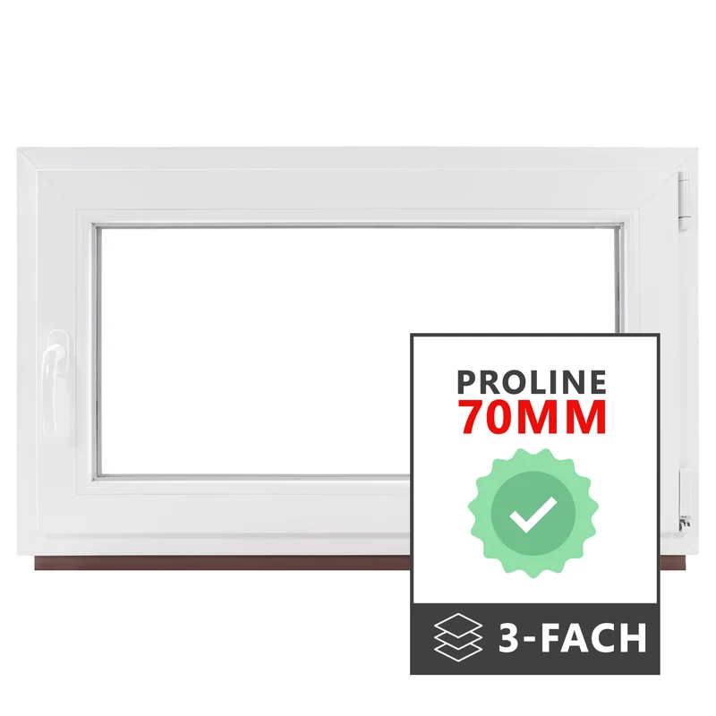 P24® Kellerfenster Kunststofffenster 3-fach 70mm Proline, weiß