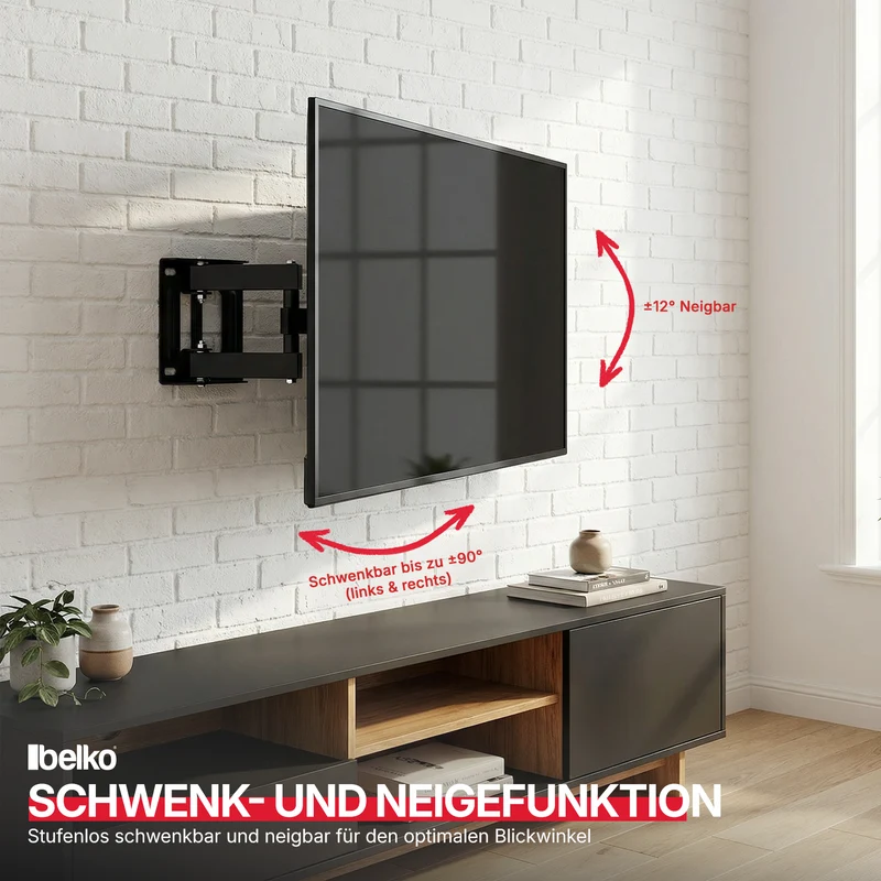 P24® Premium TV Wandhalterung, VESA max 600x400mm, Wandabstand: 75-400mm, für 32" - 70