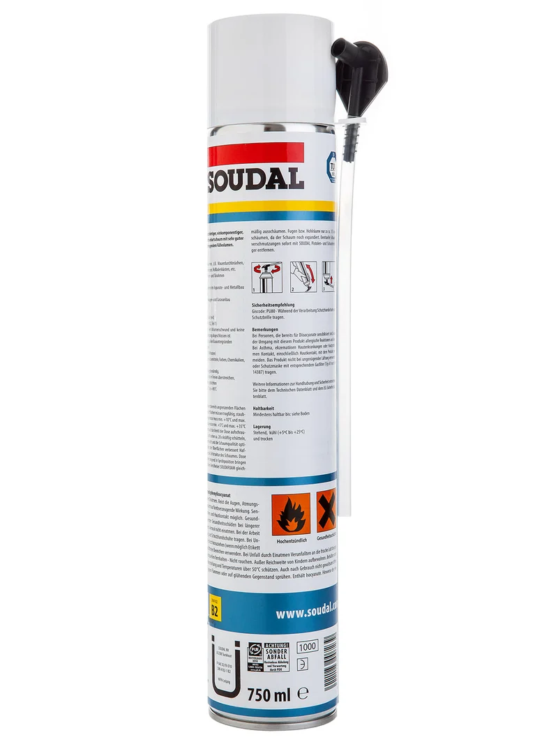 Soudal® Füll- & Dämmschaum SOUDAFOAM B2 750 ml (Adapteraufsatz)