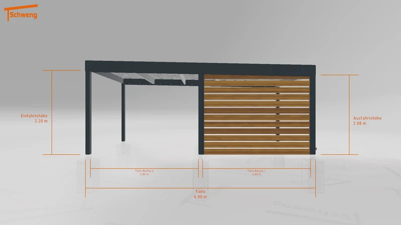 #DE Schweng Flachdachcarport C600 (ID 33jvjn)