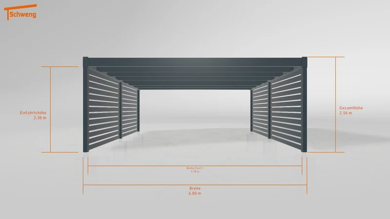#DE Schweng Flachdachcarport C600+ (ID jj8wr9)