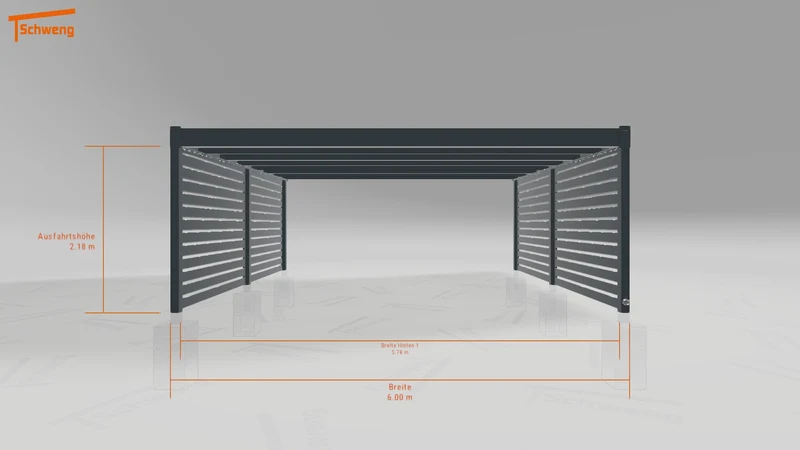 #DE Schweng Flachdachcarport C600+ (ID jj8wr9)