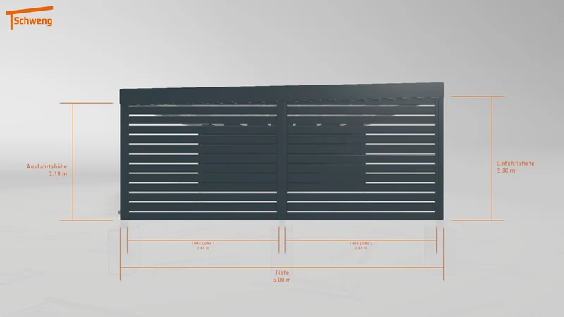 #DE Schweng Flachdachcarport C600+ (ID jj8wr9)