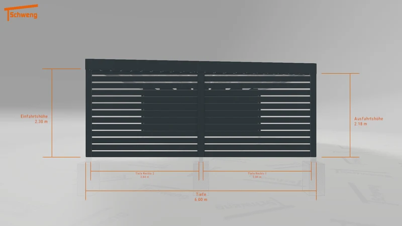 #DE Schweng Flachdachcarport C600+ (ID jj8wr9)