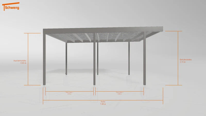 #AT Schweng Flachdachcarport C600+ (ID 85p4bw)