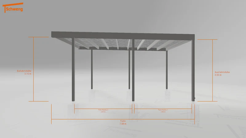 #AT Schweng Flachdachcarport C600+ (ID 85p4bw)