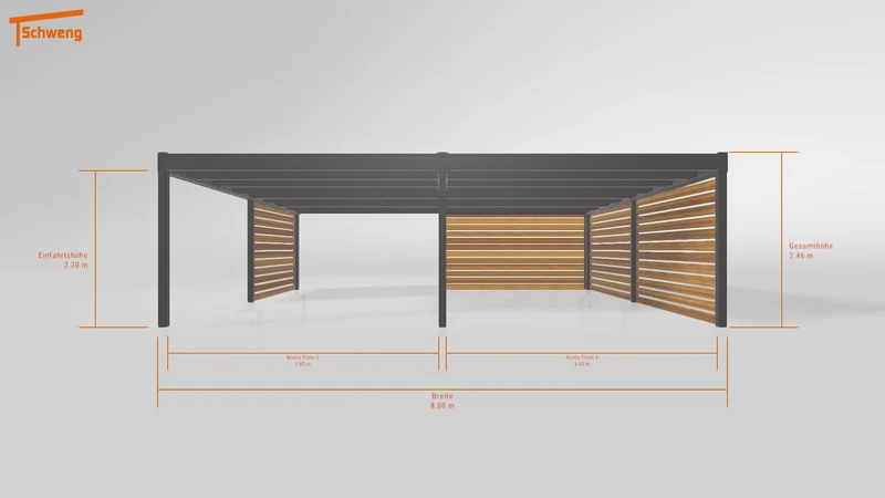 #DE Schweng Flachdachcarport C600 (ID 77brgz)