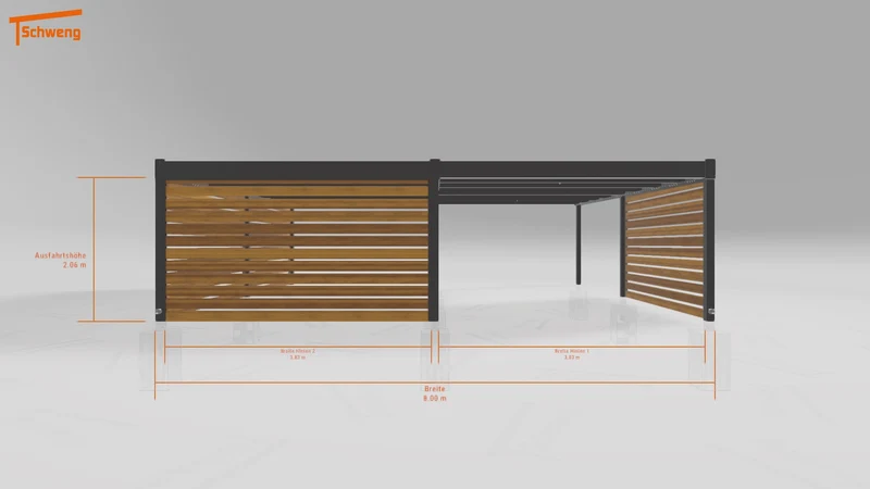 #DE Schweng Flachdachcarport C600 (ID 77brgz)