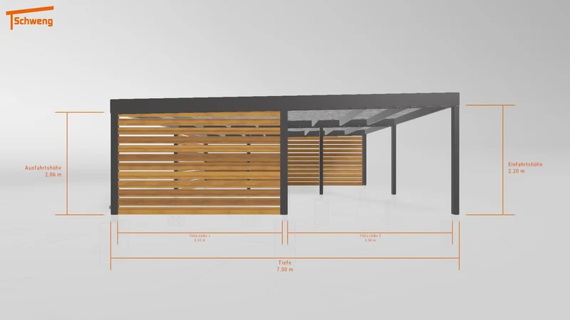#DE Schweng Flachdachcarport C600 (ID 77brgz)