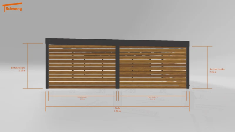 #DE Schweng Flachdachcarport C600 (ID 77brgz)