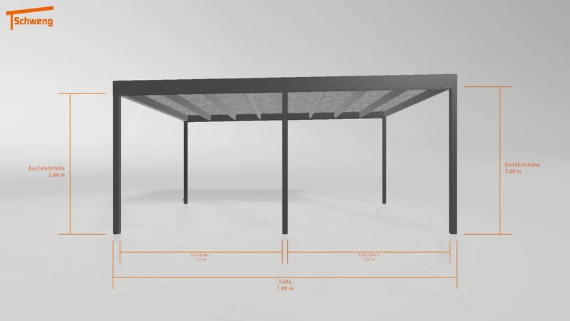 #DE Schweng Flachdachcarport C600 (ID 33jvgp)