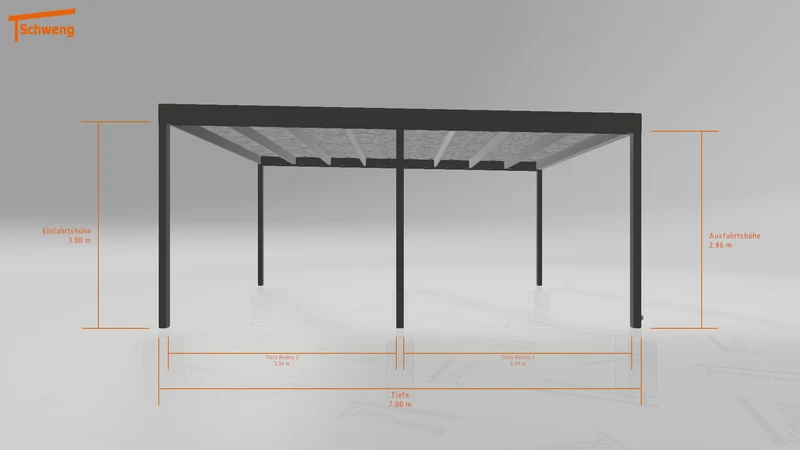 #DE Schweng Flachdachcarport C600 (ID 33jvgp)