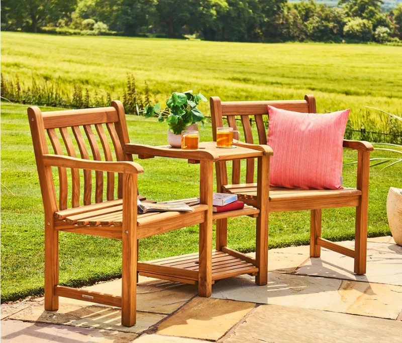 Alexander Rose | 'Teak Broadfield Companion Set' Tisch mit 2 Gartenstühlen