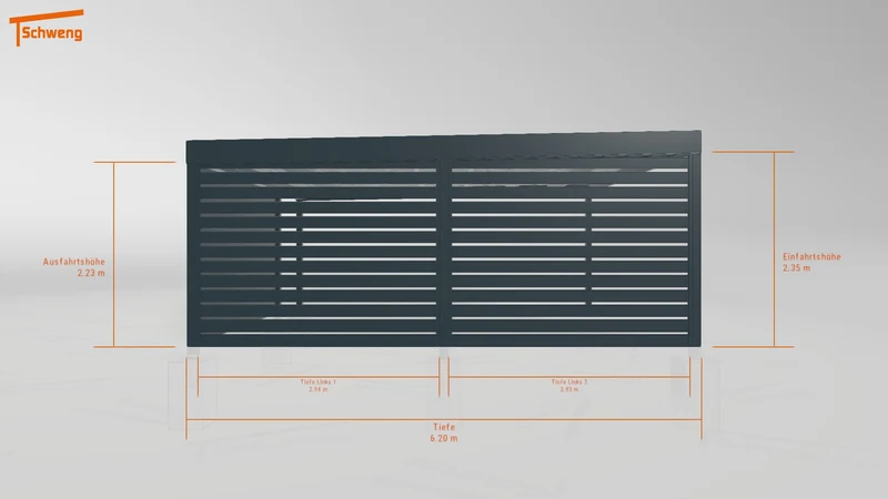 #DE Schweng Flachdachcarport C600 (ID pbpn47)