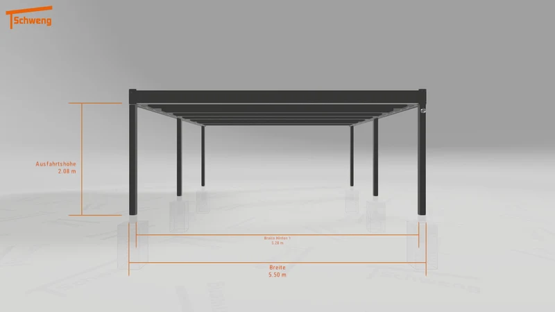#DE Schweng Flachdachcarport C600 (ID 2q8pvd)