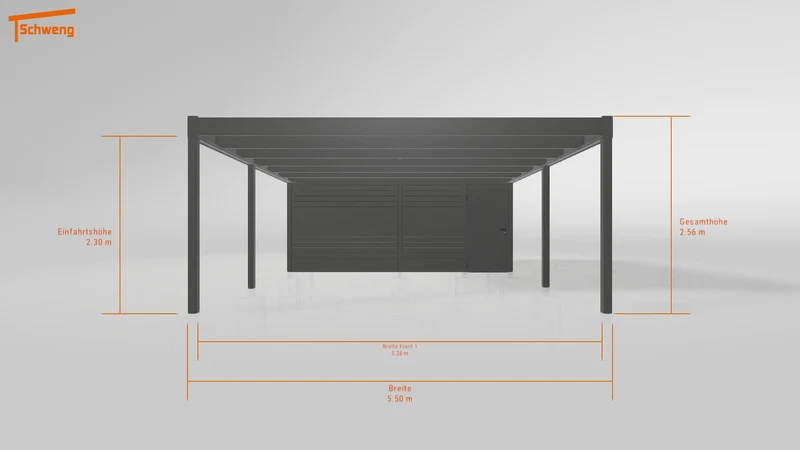#DE Schweng Flachdachcarport C600 (ID pbpn22)