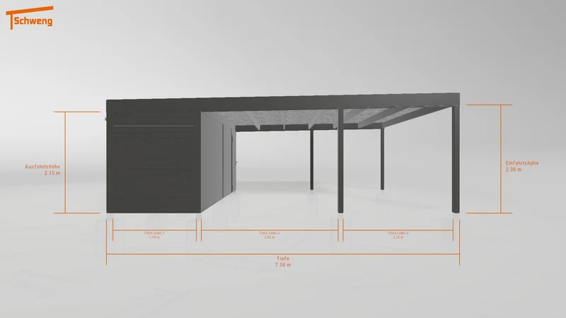 #DE Schweng Flachdachcarport C600 (ID pbpn22)