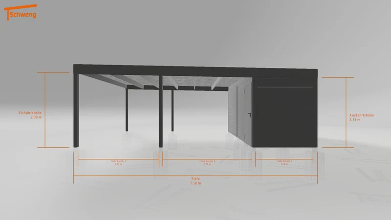 #DE Schweng Flachdachcarport C600 (ID pbpn22)
