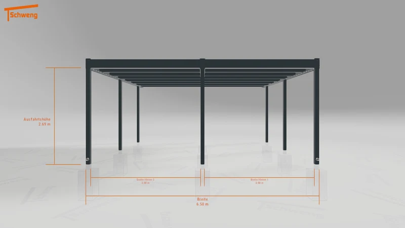 #DE Schweng Flachdachcarport C600+ (ID 42wn4z)