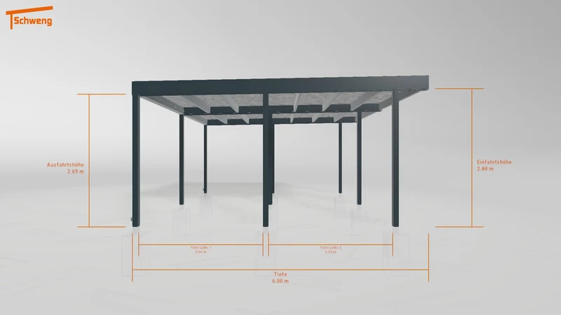 #DE Schweng Flachdachcarport C600+ (ID 42wn4z)
