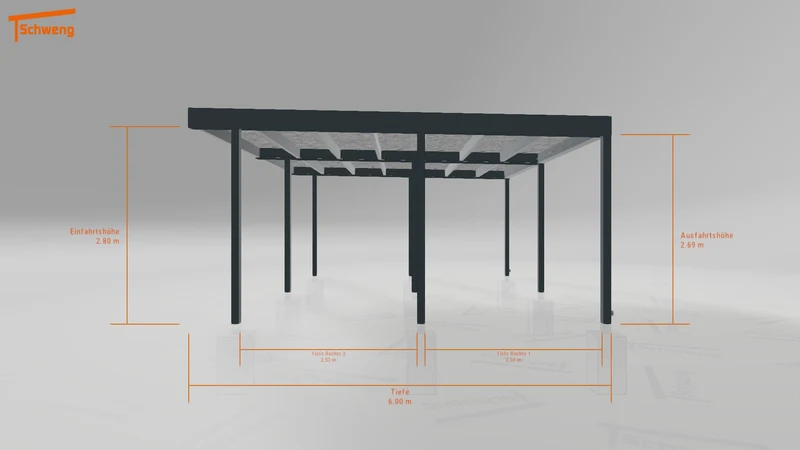 #DE Schweng Flachdachcarport C600+ (ID 42wn4z)