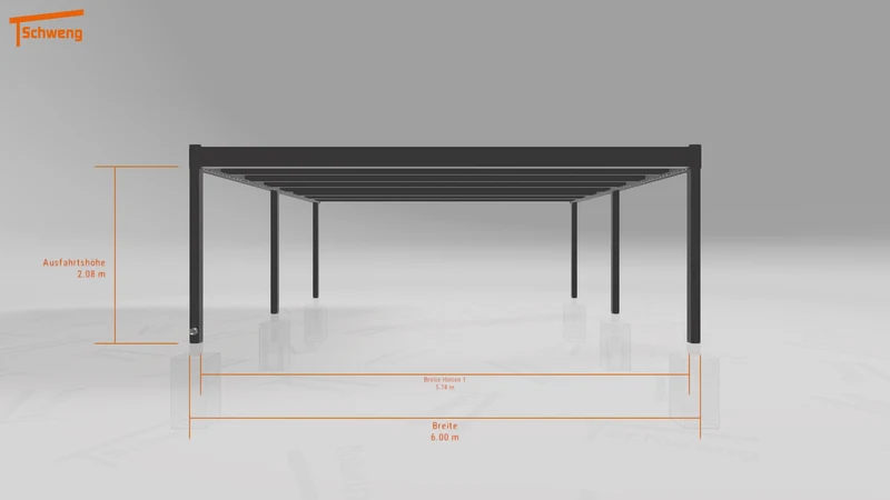 #DE Schweng Flachdachcarport C600+ (ID 85pmbn)