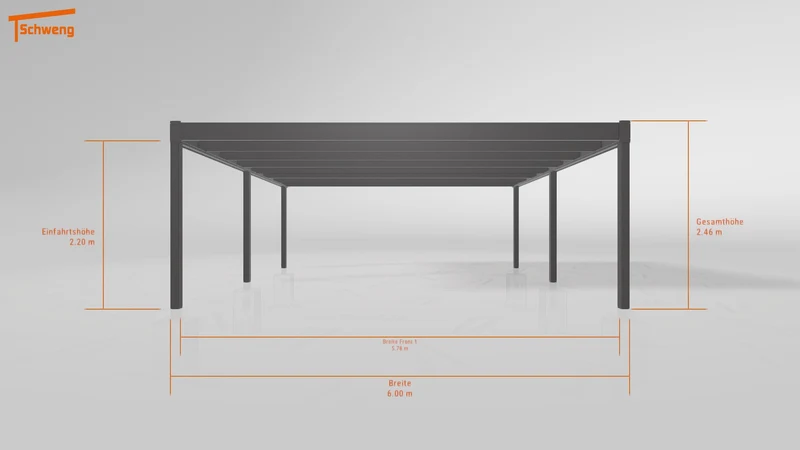 #DE Schweng Flachdachcarport C600+ (ID 77bzmj)