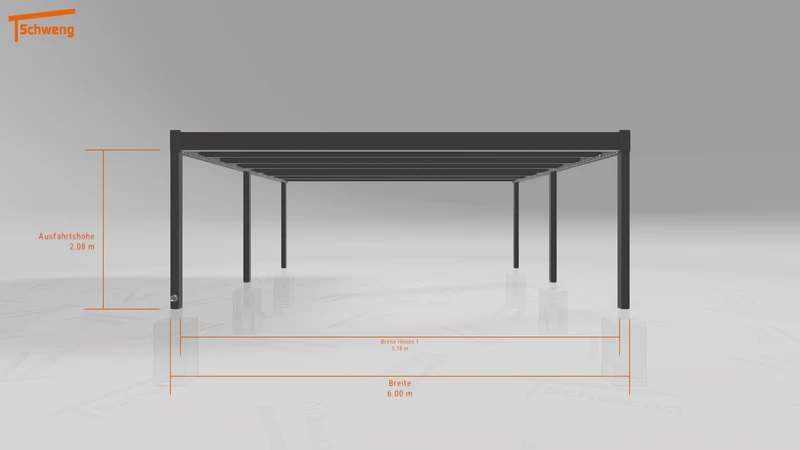 #DE Schweng Flachdachcarport C600+ (ID 77bzmj)