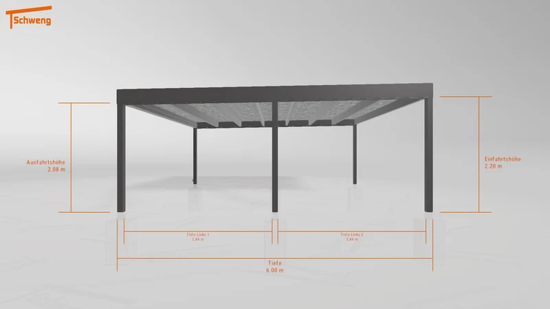#DE Schweng Flachdachcarport C600+ (ID 77bzmj)