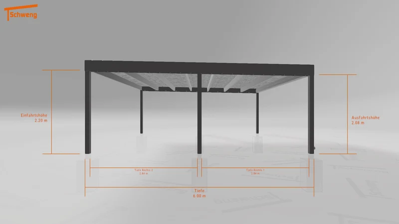 #DE Schweng Flachdachcarport C600+ (ID 77bzmj)