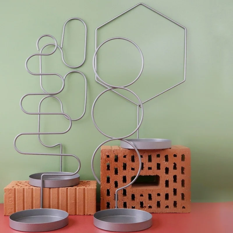 PFLANZENSTÜTZE - ESSCHERT GEO STAND SILVER