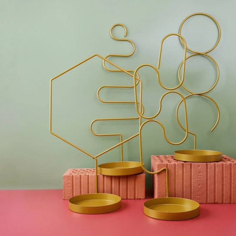 PFLANZENSTÜTZE - ESSCHERT GEO STAND GOLD