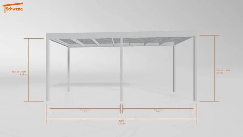 #DE Schweng Flachdachcarport C600 (ID w3xg97)