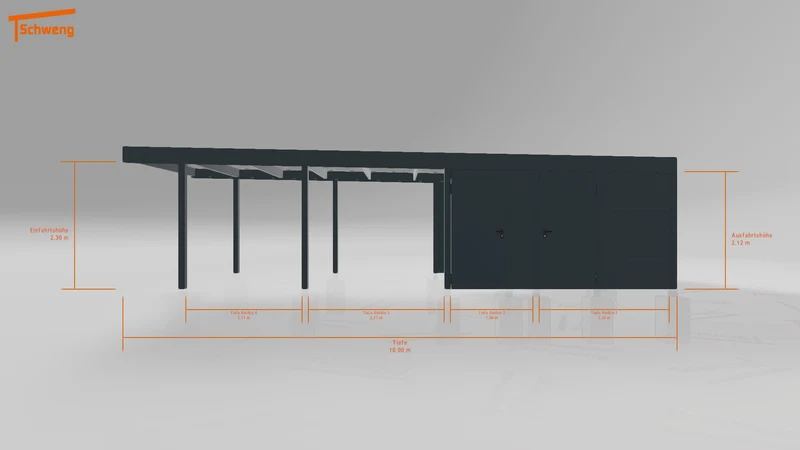 #DE Schweng Flachdachcarport C600 (ID g75q7p)