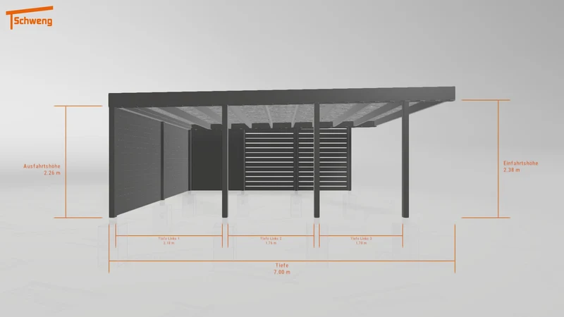#DE Schweng Flachdachcarport C600+ (ID jj8rvq)