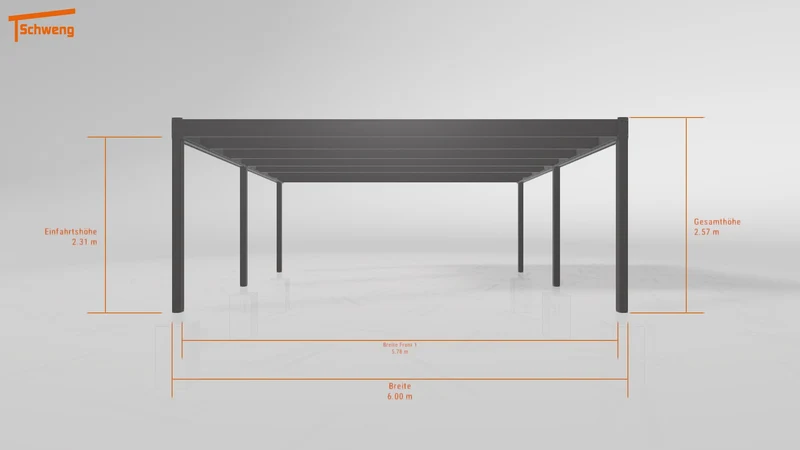 #DE Schweng Flachdachcarport C600 (ID ygj497)