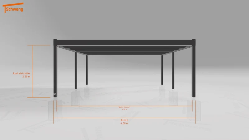 #DE Schweng Flachdachcarport C600 (ID ygj497)