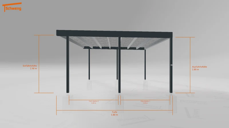 #DE Schweng Flachdachcarport C600+ (ID 85pmx2) #MTG